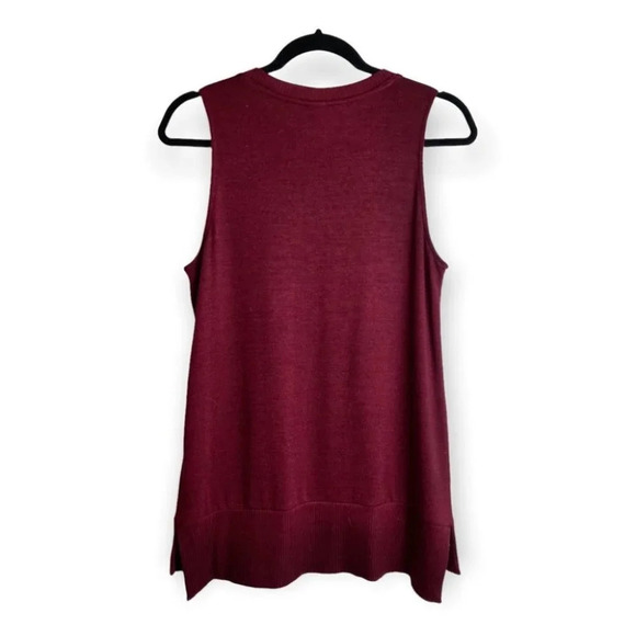 A New Day Burgundy  Sleeveless Knit Top - Picture 2 of 6